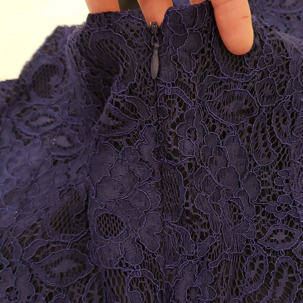 AX Armani Exchange Blue Lace Top Medium - Picture 6 of 7